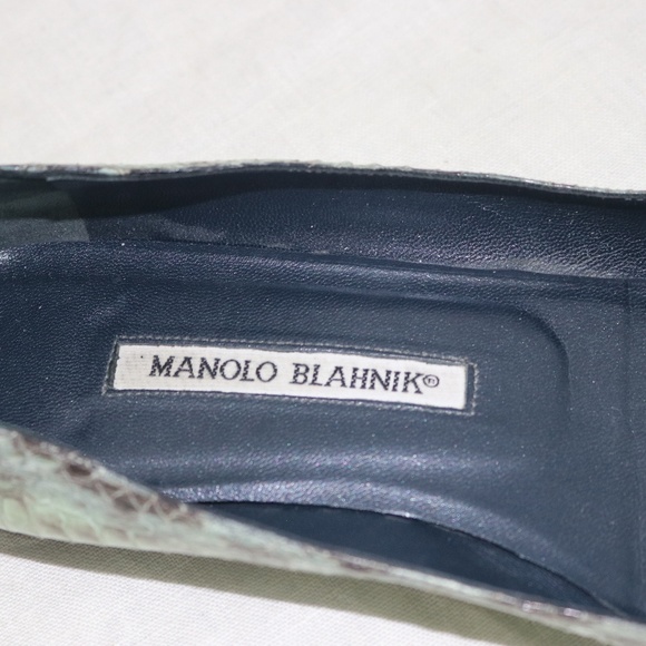 MAMOLO BLAHNIK green python ballet flats size 38 - Picture 2 of 6